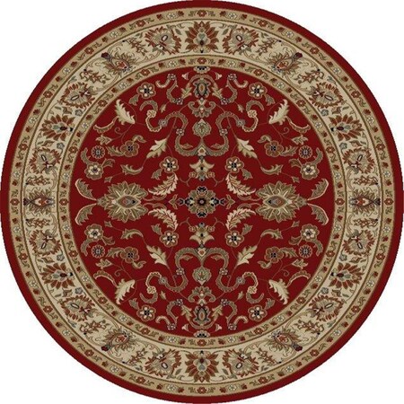 Perfectpillows Ankara Agra - Red - 5 ft. 3 in. Round PE3357316